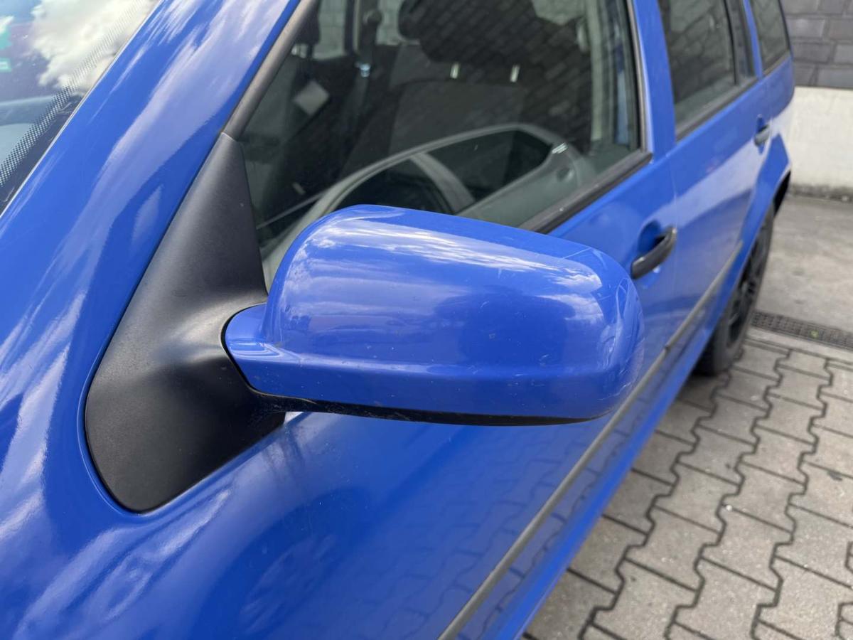VW Golf 4 original Au&szlig;enspiegel links elektrisch verstellbar beheizt LA5C Surfblau Bj.2001